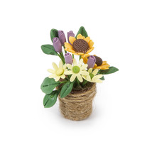 Timeless Minis Handmade Fresh Flowers In Basket 1.25 X 1.75 Inches - £20.78 GBP