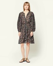 Isabel Marant Etoile Womens Floral Printed Marili Ruched Cotton Mini Dress S 34 - £136.08 GBP