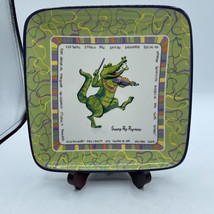 Crawdaddy Cajun Band Square Plate By Becky Denny 8.5” Retired Alligator - £22.33 GBP