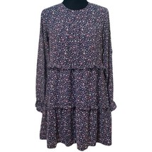 Loft Floral Ruffle Tiered Long Sleeve Mini Dress Size XS - £25.42 GBP
