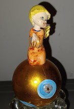 Vintage FONTANINI 1960&#39;s Gold Blue Angel Baby Christmas Ornaments Depose Italy - £30.94 GBP