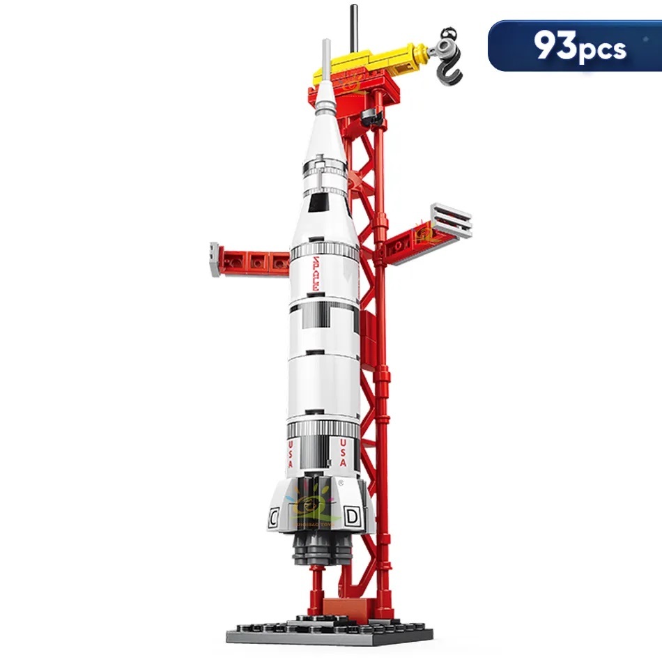 93 pcs Saturn V Rocket Building Block Set – NASA-Inspired Rocket Model w... - $12.95