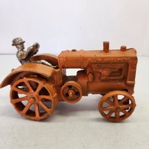 Vtg Cast Iron Allis Chalmers Toy Driver Complete With His Own Tractor - £26.99 GBP