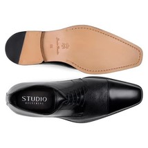 Belvedere Studio Men's Dress Shoes Alexander Deerskin Leather Black image 6