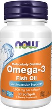 NOW Supplements- Omega-3 180 EPA / 120 DHA- Molecularly Distilled- Cardiovascula - £12.75 GBP