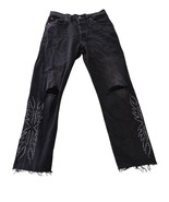 Vintage Big E Levi’s 501 Modified 28x28 Black Beaded Distress Holes Two Horses - $128.69