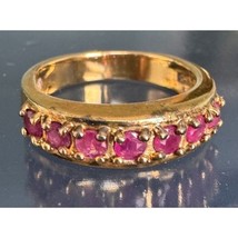 925 Sterling Silver Vermeil And Pink Topaz Ring Size 6 Sky - $42.77