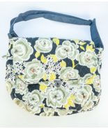 BocaBag Gray Floral Messenger Bag Adjustable Strap Houndstooth Lined Lig... - $19.95