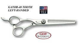 Geib Gator Buttercut Left Hand Thinning 6.5&quot; 40 Tooth Shear Scissor-Pet Blender - £87.92 GBP