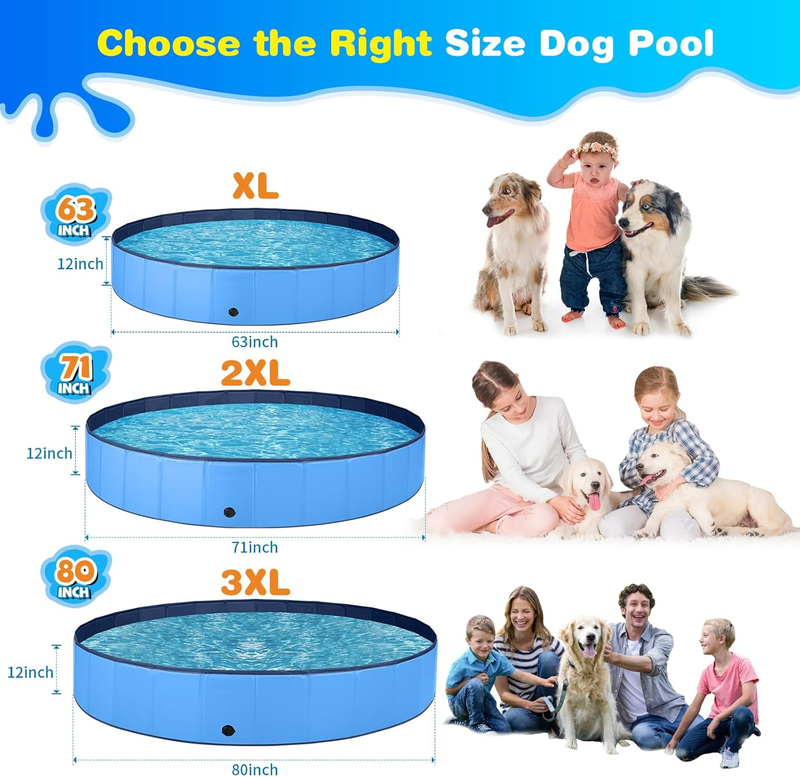 Kiddie Pool 63" X 12"  Kid Pool Plastic Dog Pool for Extra Large Dog Item image 3