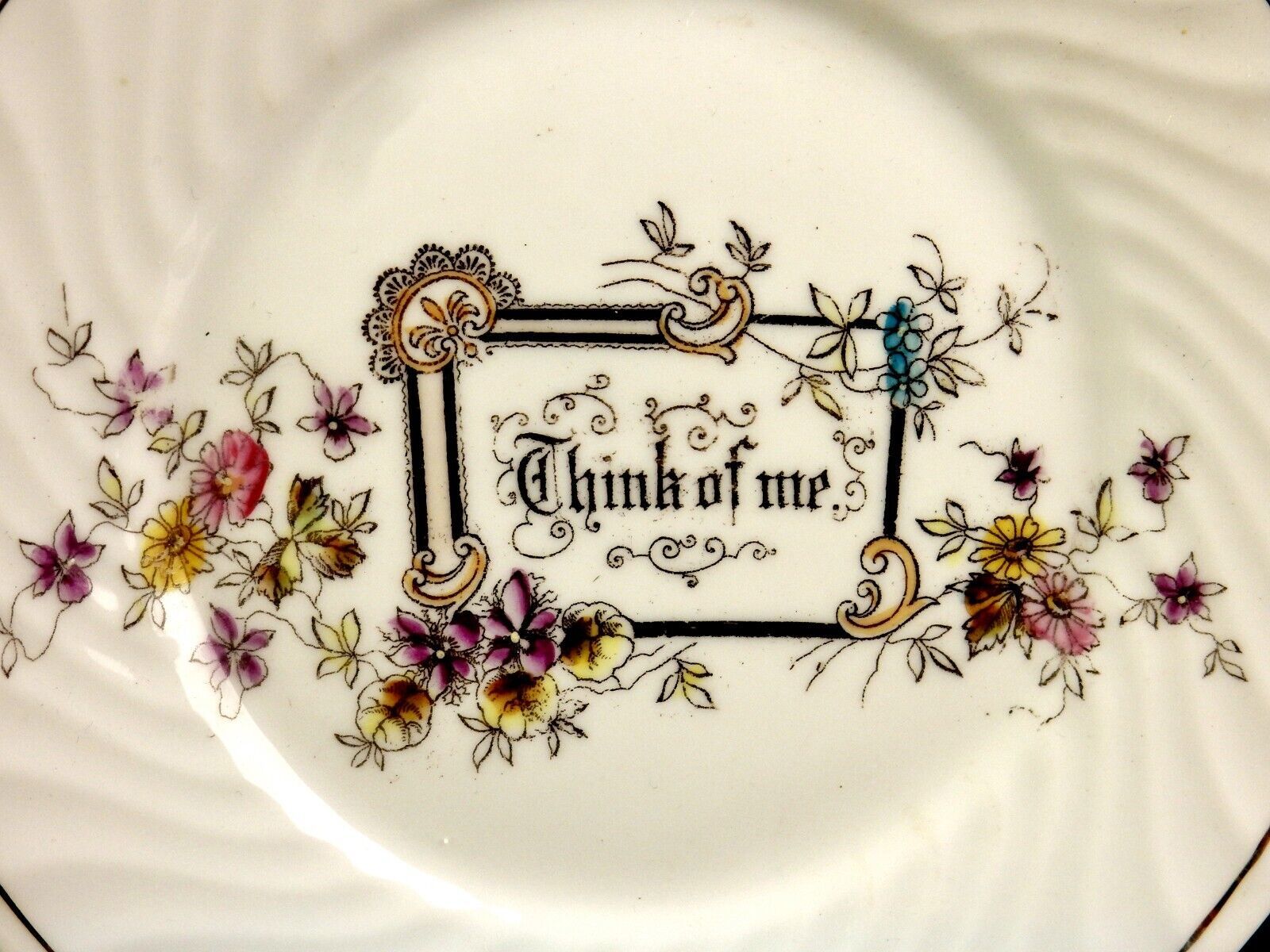 Sentimental Porcelain Rememberance Plate, "Think of Me", Made in Germany Item image 2