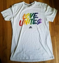 Adidas Love Unites T-shirt Rare Htf Tee the Go-to Performance Shirt Medi... - $16.92
