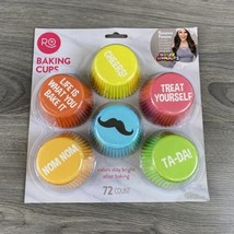 Wilton Cupcake Liners Rosanna Pansino 72 Multi Colored Foil Lined Baking... - £11.51 GBP