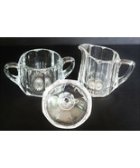 Vintage Heisey clear pressed glass creamer pitcher and sugar bowl - $49.99