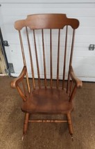 Vintage Classic Spindle Back Rocking Chair Wood Rocker Granny Clampett P... - £103.77 GBP