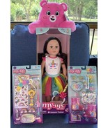 My Life As Unicorn Trainer 18&quot; Doll + Play Set Brunette Care Bear Pillow... - $130.00