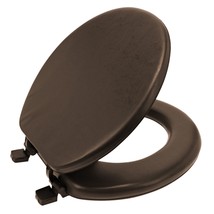 Brown Soft Padded Toilet Seat Round Cushioned Standard Cover Premium Comfort - £75.19 GBP