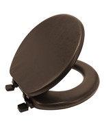 Brown Soft Padded Toilet Seat Round Cushioned Standard Cover Premium Com... - £85.73 GBP