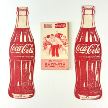 Vintage 1992 (2) Paper Coca-Cola Bottles (Front+Back) Bowling Card Trifold (F+B) - £22.83 GBP