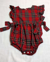 12-18 mo Birthday Christmas Romper Jumpsuit Dress Clothes Outfit Plaid - £9.57 GBP