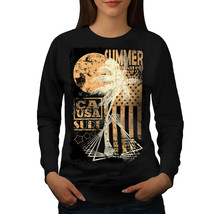 Summer USA Flag Vintage Jumper California Women Sweatshirt - £14.47 GBP