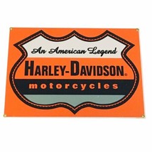 Harley-Davidson An American Legend Orange Porcelain Ande Rooney Sign Tru... - $56.95