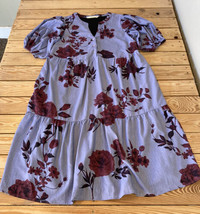 Wayward Fancies Eshakti Women’s Floral Midi dress size L Purple Red Sf4 - £23.29 GBP