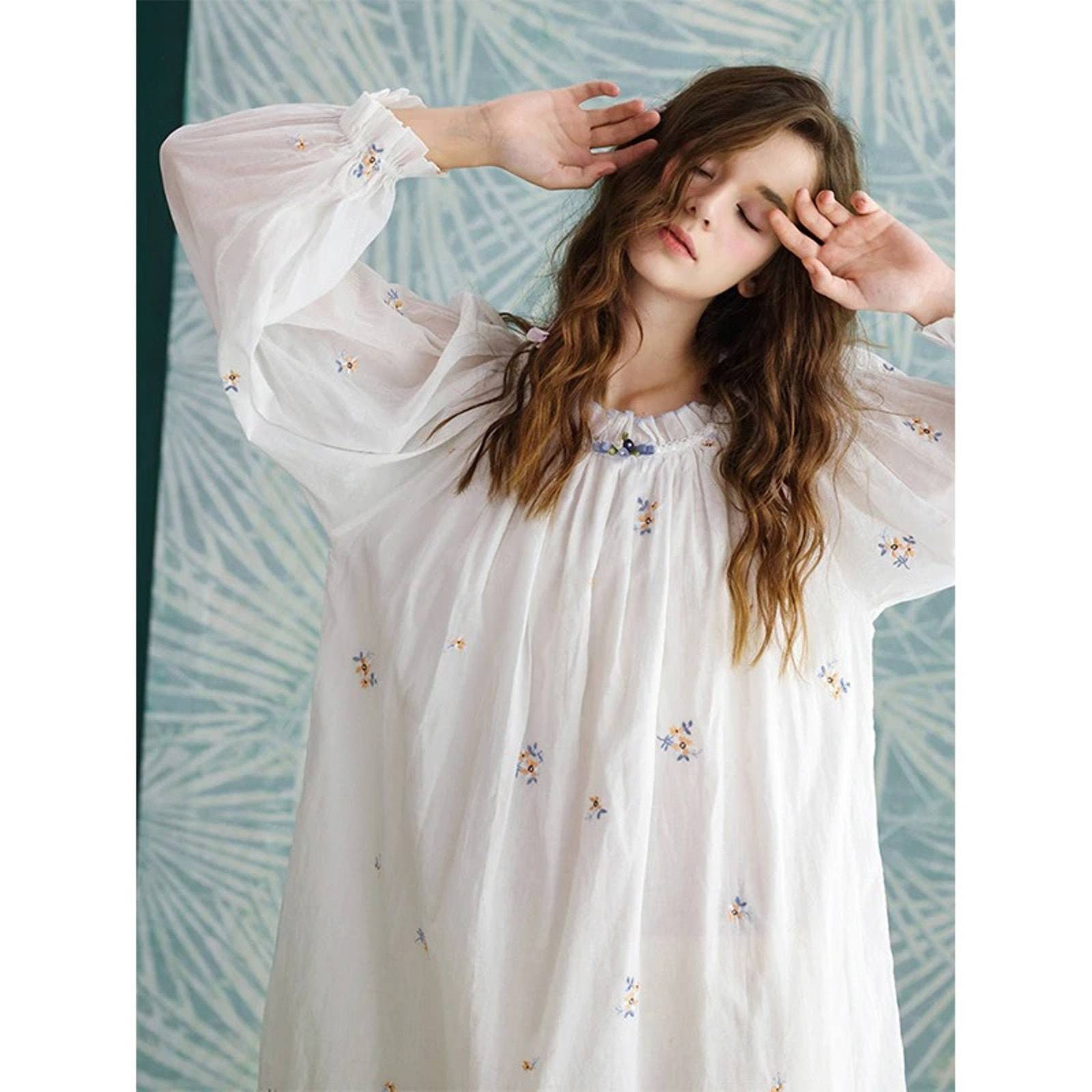 Vintage Cotton Short Nightgown| Vintage Dresses|Comfortable Nightwear| Sexy Summ