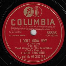 Claude Thornhill w/ The Snowflakes 78 Buster&#39;s Last Stand /I Don&#39;t Know Why SH2A - £5.41 GBP
