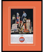 1963 Gulf Oil Gas Framed 11x14 ORIGINAL Vintage Advertisement - £33.95 GBP