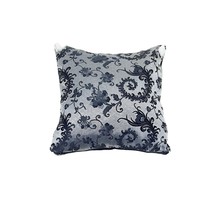 Black Pillow Beautiful Design Floral Jacquard Black Velvet, Throw Pillow 16x16&quot; - $44.00