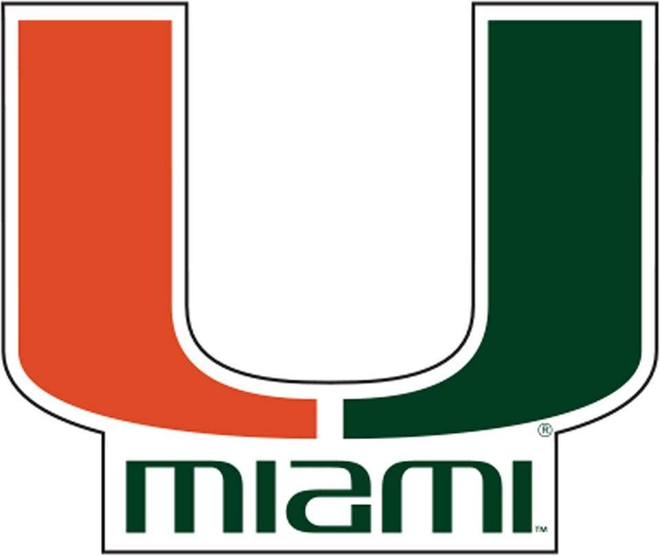 University of Miami &quot;U-Miami&quot; Decal - 3in and 6in - $8.99+