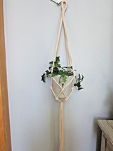 Macrame Plant Hangers 2 Pieces Ivory Roping Knotted Hanging Plant All Decor - £10.30 GBP