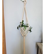 MACRAME PLANT HANGERS 2 PIECES IVORY ROPING KNOTTED HANGING PLANT ALL DE... - £10.02 GBP