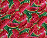 Cotton Watermelon Slices Fruit Food Kitchen Red Cotton Fabric Print BTY ... - $12.95