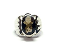 Rauchige Quarz Herren Ring Braune 10x14 MM Oval 5 Karat - £39.94 GBP