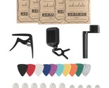 Ukulele Strings Accessories Kit, Nylon Ukelele Strings Set, Tuner, Felt ... - £20.74 GBP