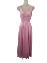 Vintage Olga Body Silk Night Gown 9288 Size S Pink Full Sweep Low Back Lace - $98.95