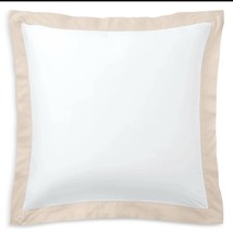 Ralph Lauren White Coastal Sand Organic Sateen Border European Sham 26 X... - $75.99