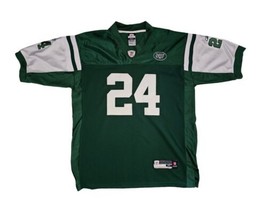 #24 NEW York Jets Revis green Reebok sewn NFL football Jersey youth XL H... - $31.35
