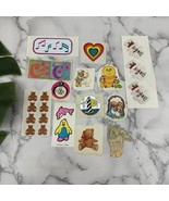 Vintage 80s Sticker Lot Metallic Flocked Hearts Rainbow Bears Animals 13... - €13,58 EUR