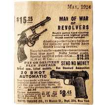 1924 Man Of War Revolver Advertisement 20 Shot Automatic Pistol Watts Gu... - €17,68 EUR