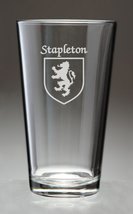 Stapleton Irish Coat of Arms Pint Glasses - Set of 4 (Sand Etched) - £53.35 GBP