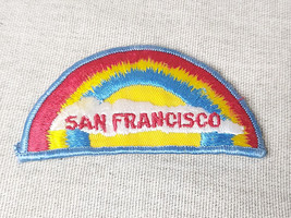 Vintage San Francisco &#39;Rainbow&#39; Embroidered Fabric Patch - £3.49 GBP