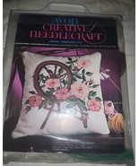 Avon Creative Needlecraft Crewel Embroidery Kit Pillow Spinning Wheel Wi... - £7.57 GBP
