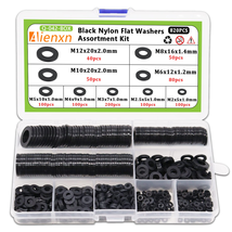 820PCS Black Nylon Flat Washers Assortment Kit, 9 Metric Sizes - £10.08 GBP