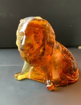Mosser Glass Amber Slag Wild Animal Lion Paperweight Figurine - £38.95 GBP