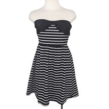 Bear Dance Juniors Halter Black and White Stripe Mini Dress Size Small - $9.74