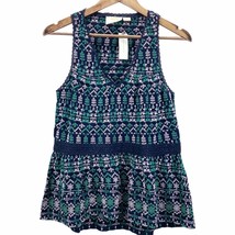 NEW Anthropologie Maeve Cammie Embroidered Peplum Top Bohemian Women&#39;s XS - £22.47 GBP