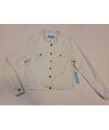 NWT DRAPER JAMES RSVP White Ruffle Denim Jacket Womens Size M Cute - $32.00